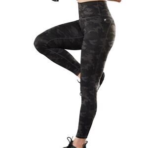 Fabletics Powerhold Leggings High Waisted 7/8 Length Charcoal Camo Small